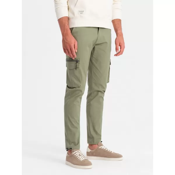  Pánské kalhoty OMBRE OM-PACG-0196 OLIVE 