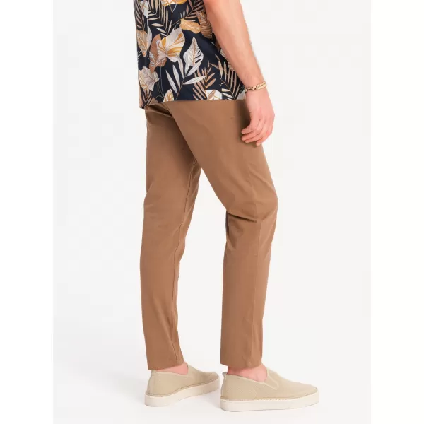  Pánské kalhoty OMBRE OM-PACP-0118 BROWN 