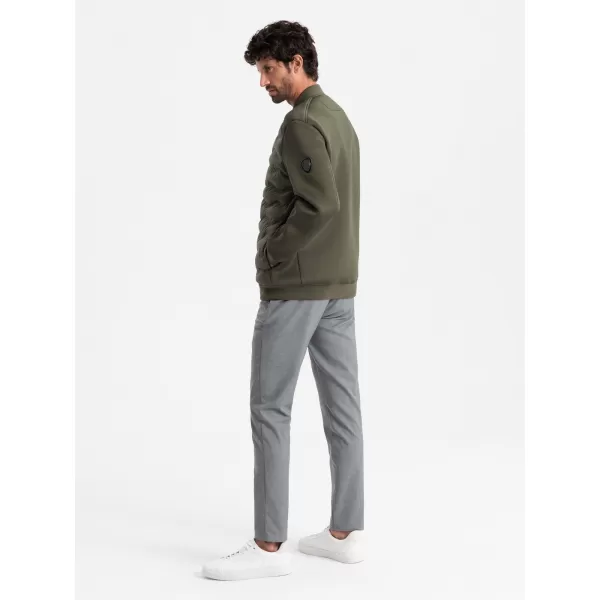  Pánská bunda OMBRE OM-JALP-0141 DARK OLIVE GREEN 