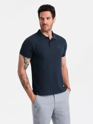 Pánské triko s límečkem OMBRE OM-POBS-0100 NAVY BLUE