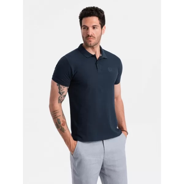  Pánské triko s límečkem OMBRE OM-POBS-0100 NAVY BLUE 