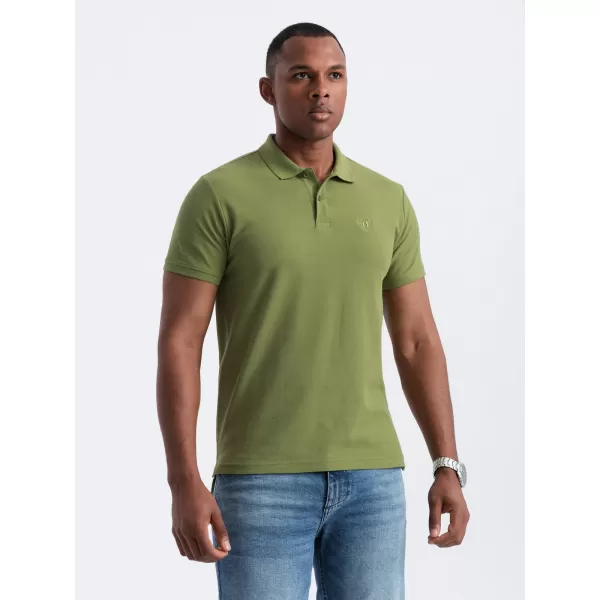  Pánské triko s límečkem OMBRE OM-POBS-0100 OLIVE 