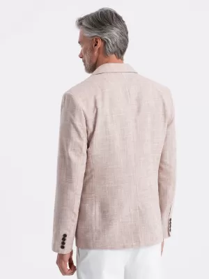 Pánské sako OMBRE OM-BLZB-0128 LIGHT BEIGE