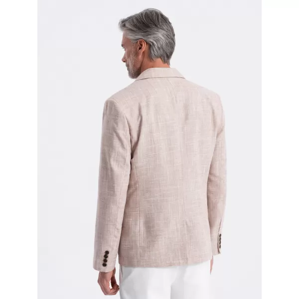  Pánské sako OMBRE OM-BLZB-0128 LIGHT BEIGE 