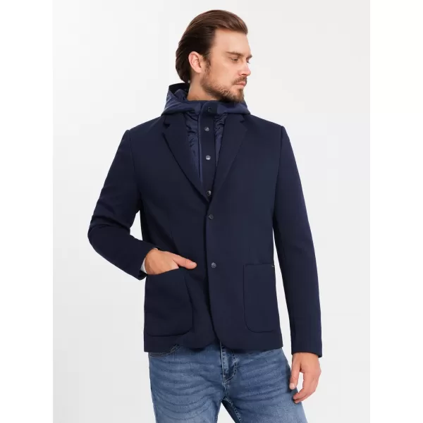  Pánské sako OMBRE OM-BLZB-0133 NAVY BLUE 