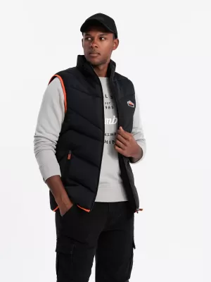 Pánská vesta OMBRE OM-JAVJ-0210 BLACK
