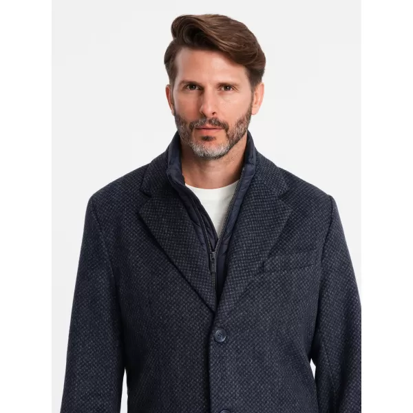  Pánský kabát OMBRE OM-COWC-0121 NAVY BLUE 