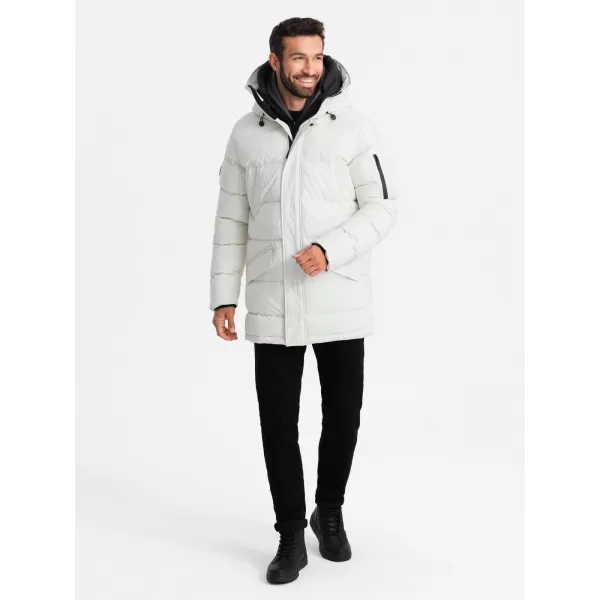  Pánská bunda OMBRE OM-JALJ-0201 WHITE 