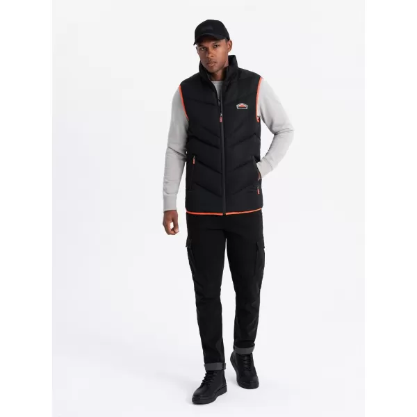  Pánská vesta OMBRE OM-JAVJ-0210 BLACK 