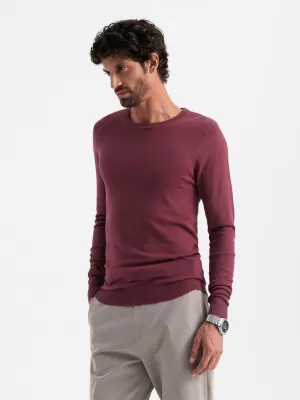 Pánský svetr OMBRE OM-SWBS-0106 BURGUNDY