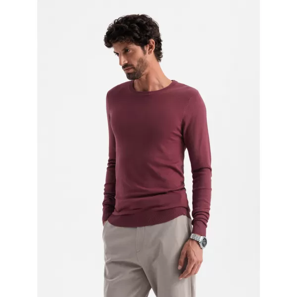  Pánský svetr OMBRE OM-SWBS-0106 BURGUNDY 