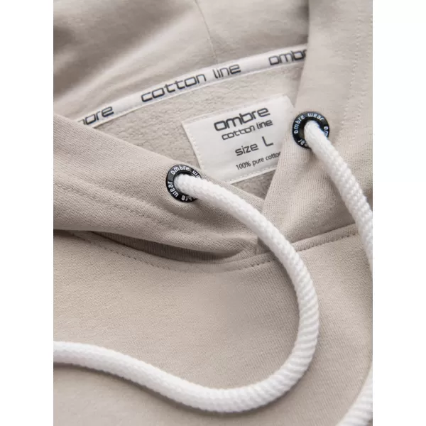  Pánská mikina OMBRE OM-SSBN-0177 LIGHT BEIGE 