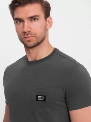 Pánské triko OMBRE OM-TSCT-0109 GRAPHITE