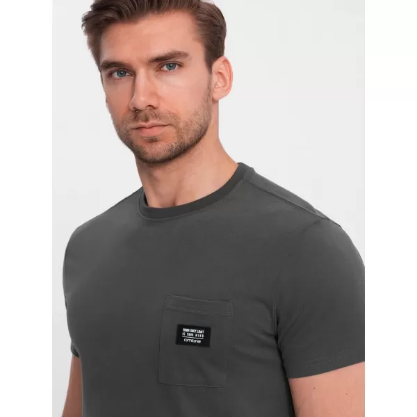  Pánské triko OMBRE OM-TSCT-0109 GRAPHITE 