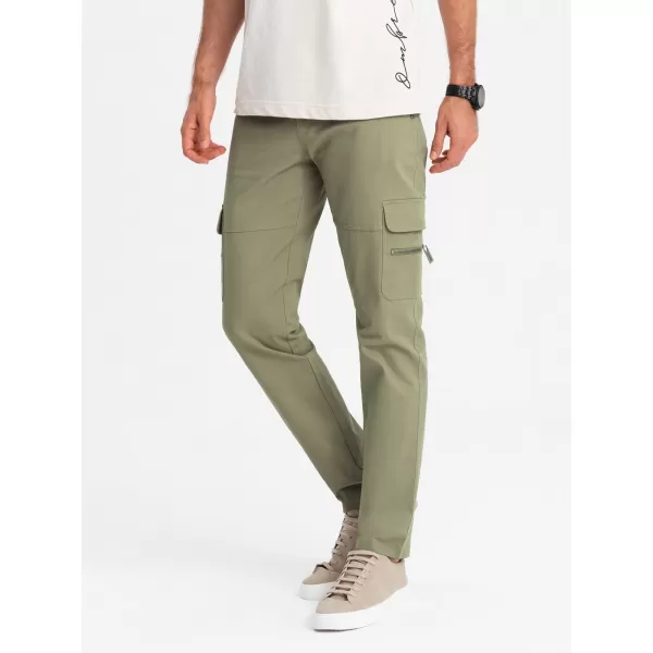  Pánské kalhoty OMBRE OM-PACG-0204 OLIVE 
