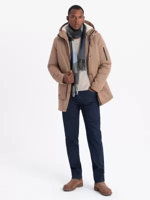 Pánská bunda OMBRE OM-JALJ-0181 BEIGE