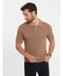 Pánské triko s límečkem OMBRE OM-POSS-0117 LIGHT BROWN