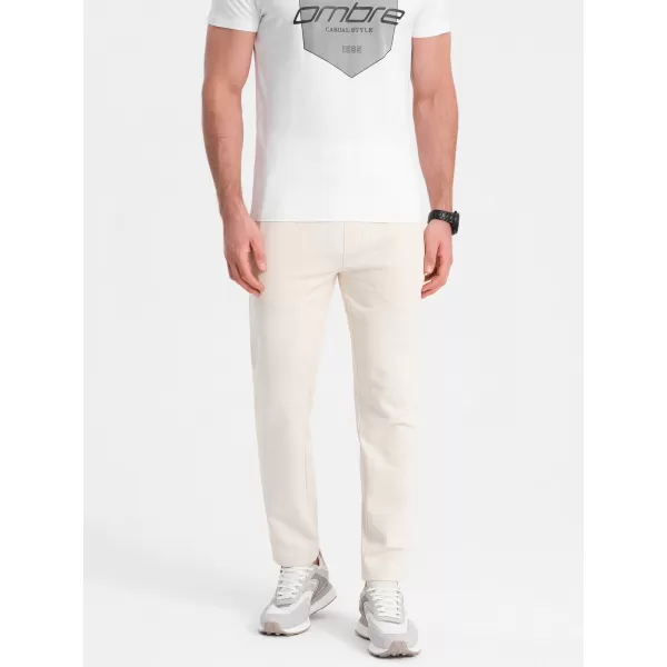  Pánské tepláky OMBRE OM-PABS-0206 CREAM 