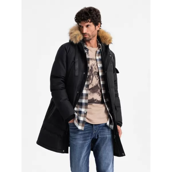  Pánská zimní bunda OMBRE OM-JALJ-0182 BLACK 