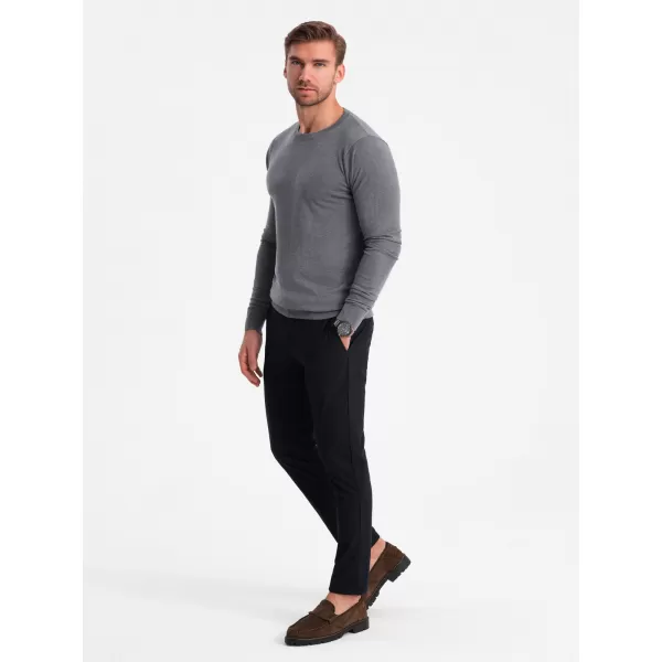  Pánský svetr OMBRE OM-SWBS-0106 GREY MELANGE 