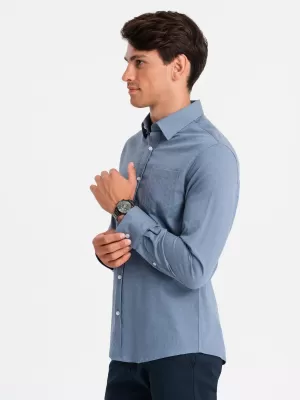 Pánská košile OMBRE OM-SHCS-0174 BLUE