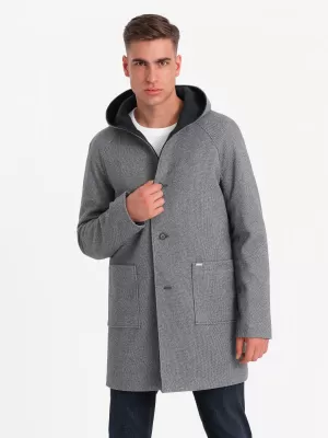Pánský kabát OMBRE OM-COWC-0122 NAVY BLUE