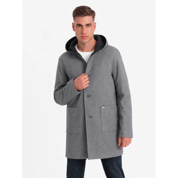 Pánský kabát OMBRE OM-COWC-0122 NAVY BLUE
