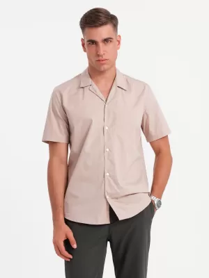 Pánská košile OMBRE OM-SHSS-0168 LIGHT BROWN