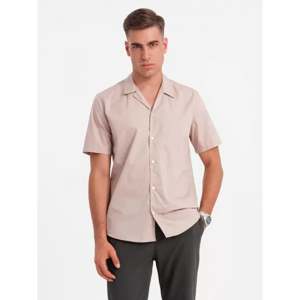  Pánská košile OMBRE OM-SHSS-0168 LIGHT BROWN 