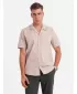 Pánská košile OMBRE OM-SHSS-0168 LIGHT BROWN