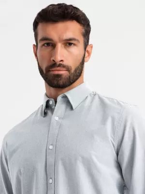 Pánská košile OMBRE OM-SHOS-0172 LIGHT GREY