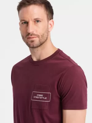 Pánské triko OMBRE OM-TSCT-0108 MAROON