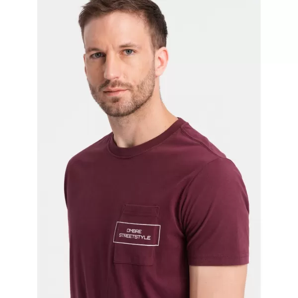  Pánské triko OMBRE OM-TSCT-0108 MAROON 