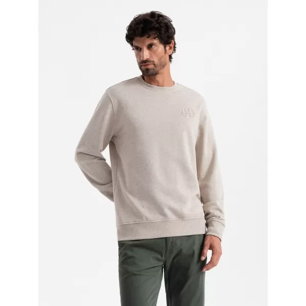  Pánská mikina OMBRE OM-SSNZ-0163 BEIGE 