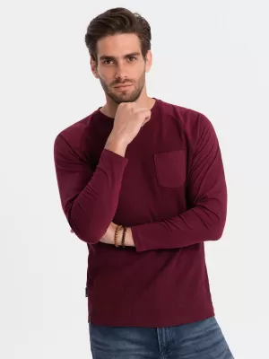 Pánské triko OMBRE OM-LSCL-0109 MAROON