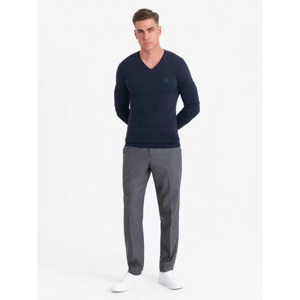  Pánský svetr OMBRE OM-SWBS-0107 NAVY BLUE 