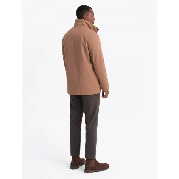  Pánská bunda OMBRE OM-JALP-0167 LIGHT BROWN 