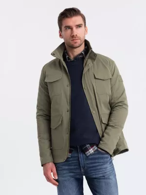 Pánská bunda OMBRE OM-JALP-0167 KHAKI