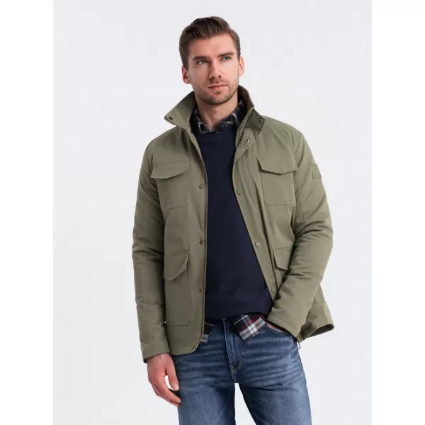  Pánská bunda OMBRE OM-JALP-0167 KHAKI 
