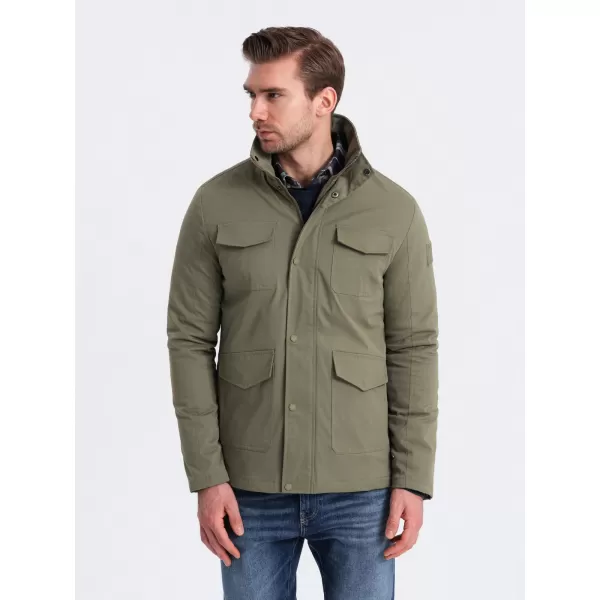  Pánská bunda OMBRE OM-JALP-0167 KHAKI 