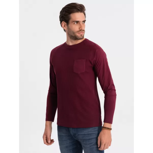  Pánské triko OMBRE OM-LSCL-0109 MAROON 
