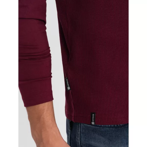  Pánské triko OMBRE OM-LSCL-0109 MAROON 