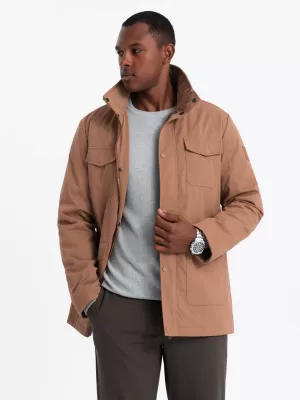 Pánská bunda OMBRE OM-JALP-0167 LIGHT BROWN