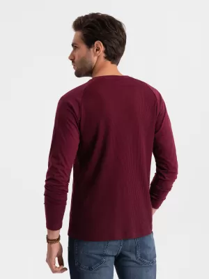 Pánské triko OMBRE OM-LSCL-0109 MAROON