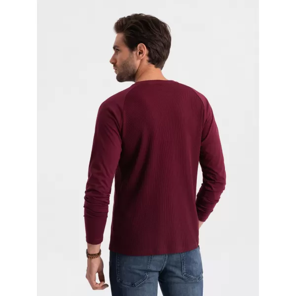  Pánské triko OMBRE OM-LSCL-0109 MAROON 