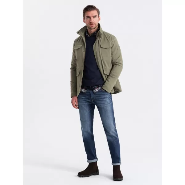  Pánská bunda OMBRE OM-JALP-0167 KHAKI 