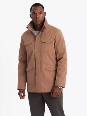 Pánská bunda OMBRE OM-JALP-0167 LIGHT BROWN