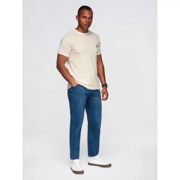  Pánské triko OMBRE OM-TSCT-0115 CREAM 