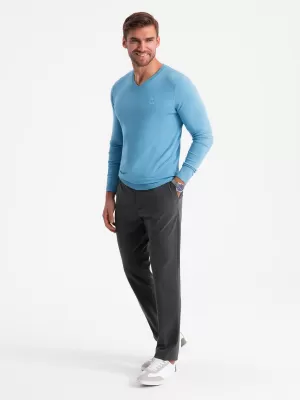 Pánský svetr OMBRE OM-SWBS-0107 LIGHT BLUE