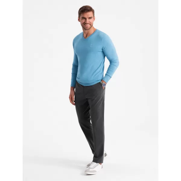 Pánský svetr OMBRE OM-SWBS-0107 LIGHT BLUE 